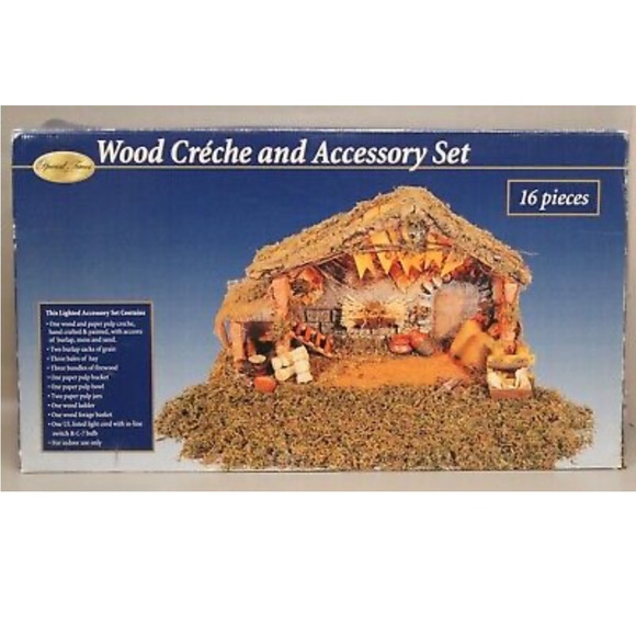 Special Times 16 Piece Wood Creche & Accessory Set Nativity Scene - NO FIGURES - Picture 1 of 5